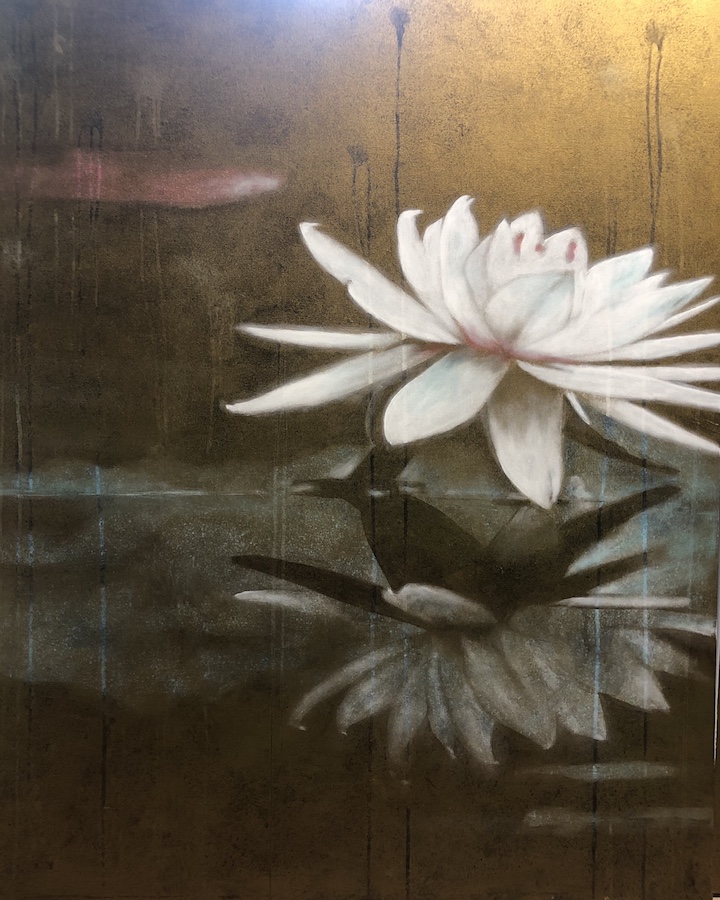 SENSI ARTE, Lotus, i sentimenti dell'acqua, acrilico su tela, cm 100 x 118, BRLM_19
