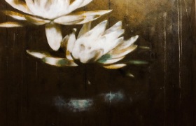 SENSI ARTE, Lotus, il cielo mi illumina, acrilico su tela, cm 150 x 150, BRLM_25