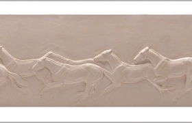SENSI ARTE, Il Palio di Siena, semirefrattario, cm 23 x 90 x 4_LYLS_80